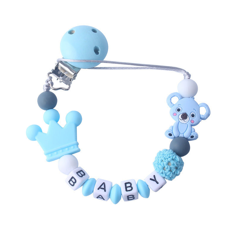 Baby Products Silicone Pacifier Chain Koala Cartoon Silicone Toy Teeth Molar Chain Customized Letters Baby Products Silicone Pacifier Chain Koala Cartoon Silicone Toy Teeth Molar Chain Customized Letters